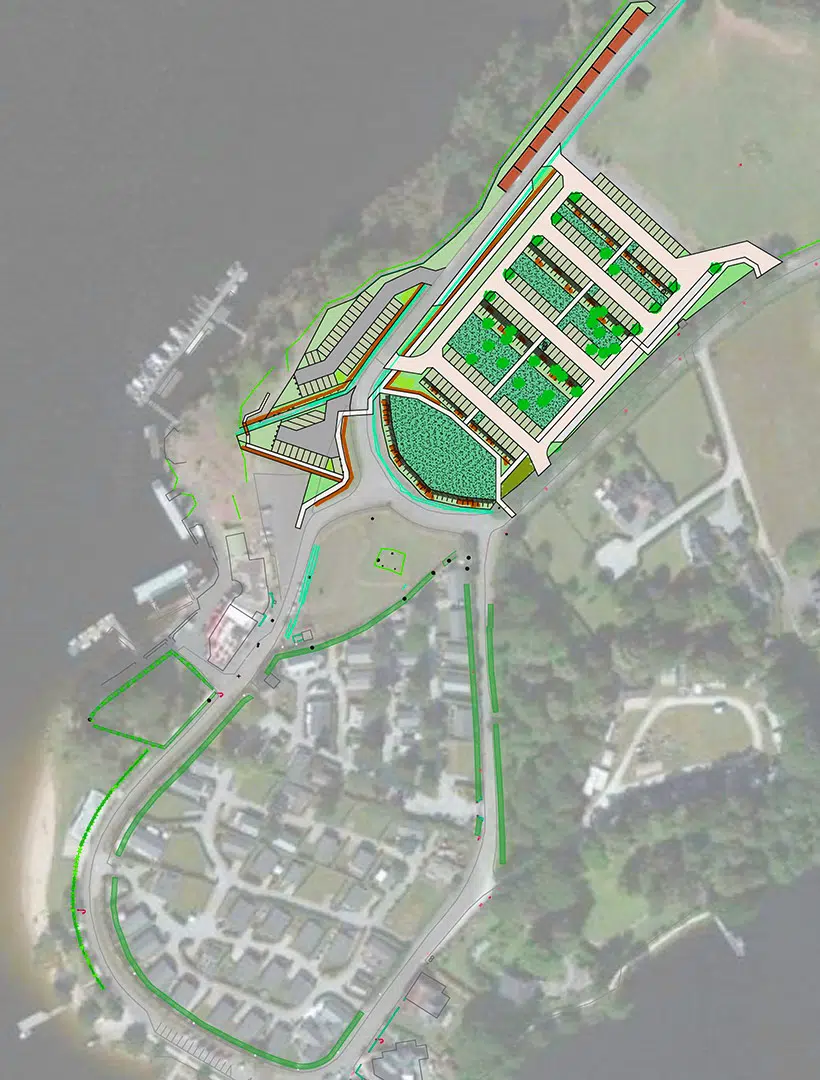 Plan parking sur vue aerienne